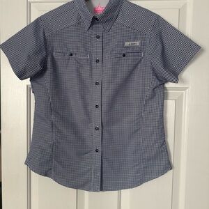 Habit Outdoors Navy Gingham Performance Shirt